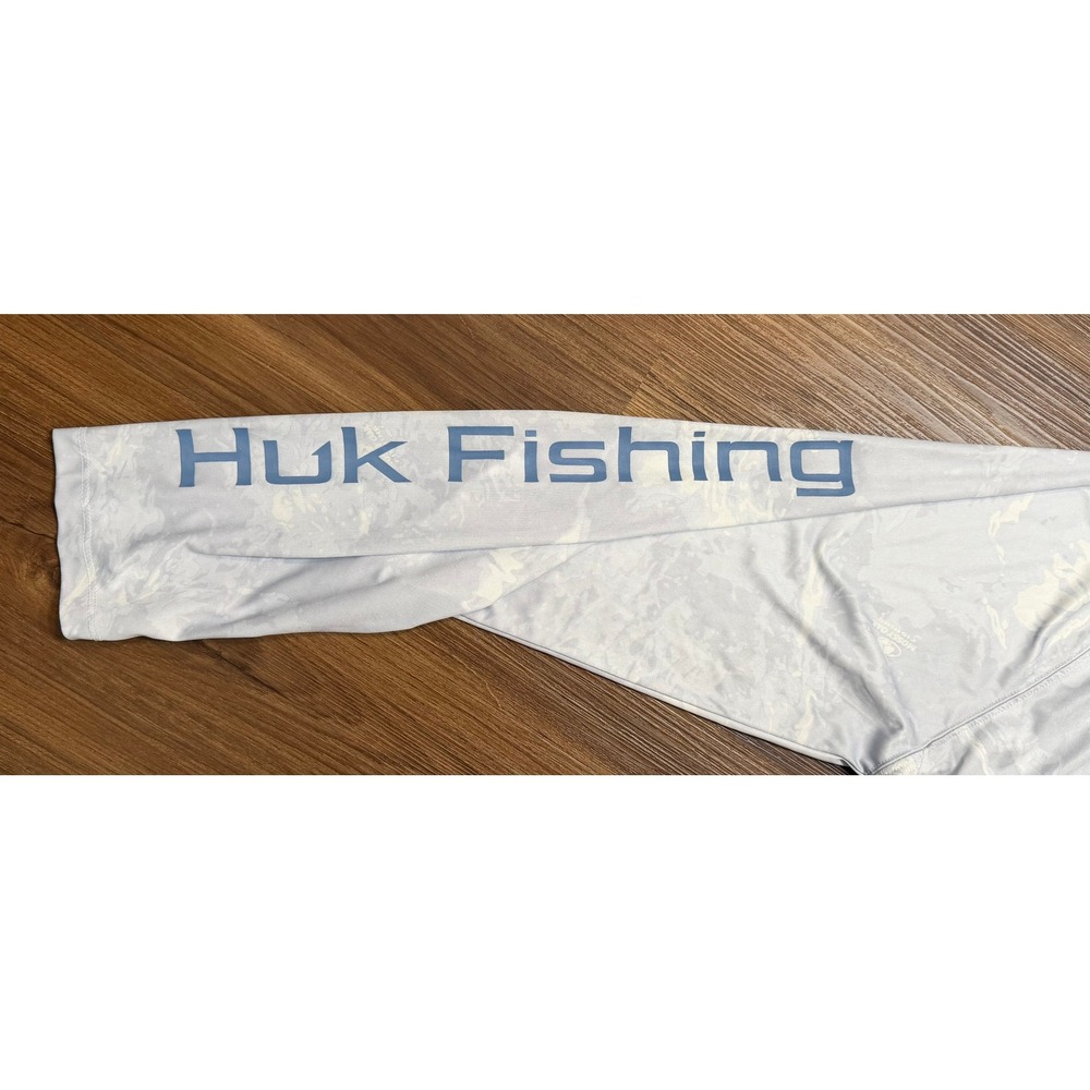 Huk Mossy Oak Pursuit Performance Fishing Hoodie Hydro Camo Blue/Grey Sz 2XL - Picture 9 of 9